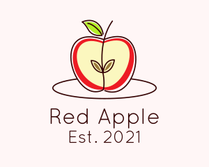 Monoline Slice Apple logo design