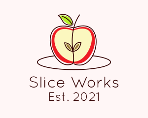 Monoline Slice Apple logo design