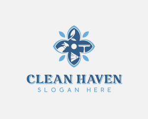 Disinfection Clean Housekeeping logo design