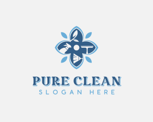 Disinfection Clean Housekeeping logo design