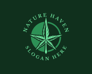 Natural Marijuana Leaf logo design