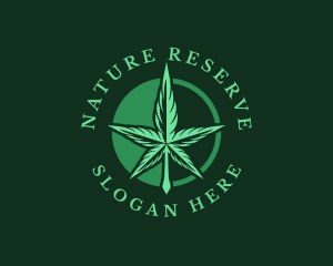 Natural Marijuana Leaf logo design