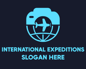 International Travel Camera Photography logo design