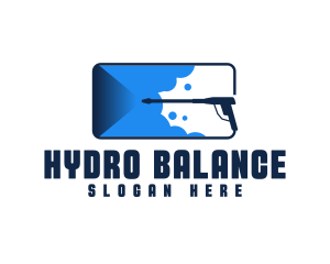 Blue Hydro Pressure Washer  logo design