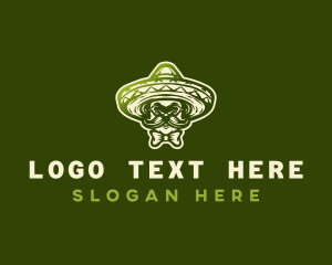 Mexican Mustache Man Sombrero logo