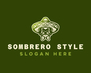 Mexican Mustache Man Sombrero logo design