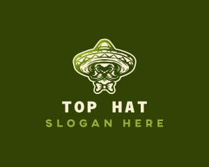 Mexican Mustache Man Sombrero logo design