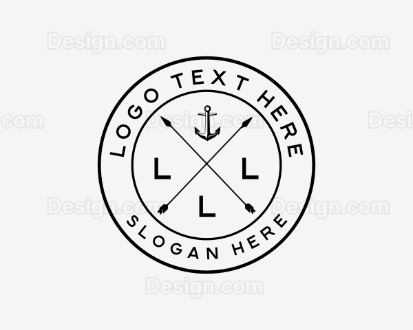 Hipster Anchor Cross Arrow Logo