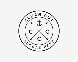 Hipster Anchor Cross Arrow logo design