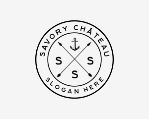 Hipster Anchor Cross Arrow logo design