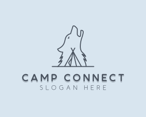 Wolf Camp Tent logo design