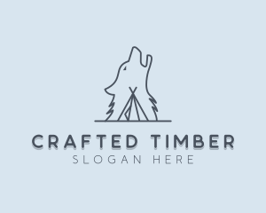 Wolf Camp Tent logo design