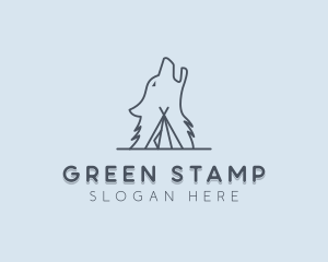 Wolf Camp Tent logo design