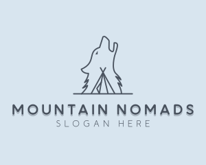 Wolf Camp Tent logo design