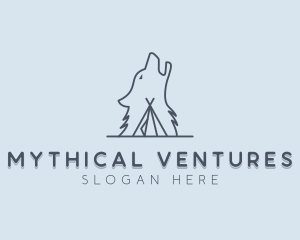 Wolf Camp Tent logo design