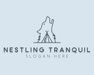 Wolf Camp Tent logo design