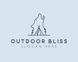 Wolf Camp Tent logo design