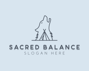 Wolf Camp Tent logo design