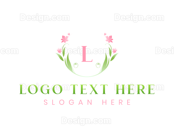 Stylish Flower Brand Wreath Logo