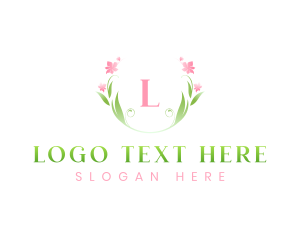 Stylish Flower Brand Wreath logo