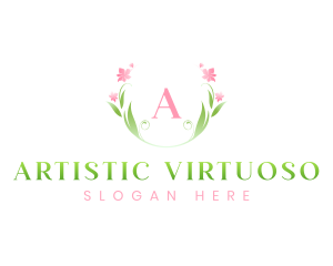 Stylish Flower Brand Wreath logo design