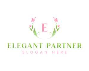 Stylish Flower Brand Wreath logo design