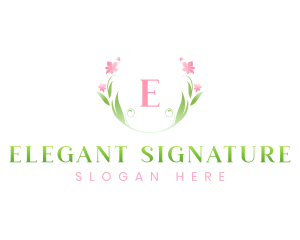 Stylish Flower Brand Wreath logo design