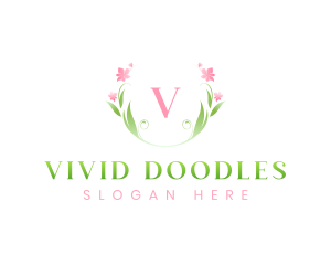 Stylish Flower Brand Wreath logo design