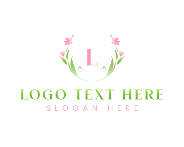 Stylish Flower Brand Wreath logo