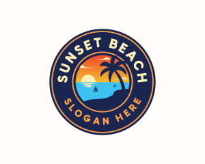 Sunset Beach Vacation logo design