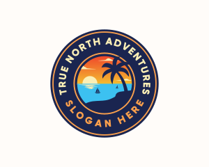 Sunset Beach Vacation logo design