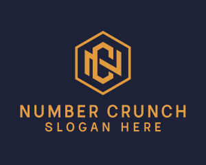 Golden Hexagon Finance Letter NC logo design