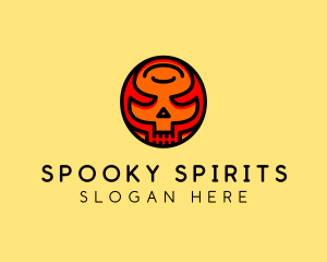 Scary Halloween Skull logo design