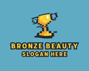 Tournament Trophy Pixel Gaming logo design