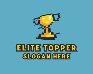 Tournament Trophy Pixel Gaming logo design