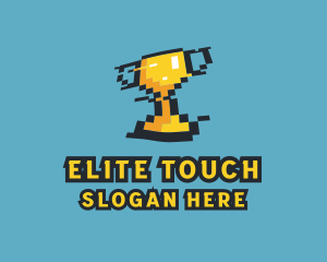 Tournament Trophy Pixel Gaming logo design