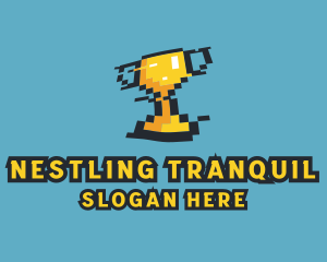 Tournament Trophy Pixel Gaming logo design