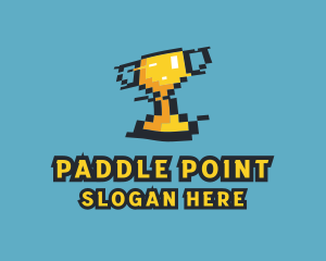 Tournament Trophy Pixel Gaming logo design