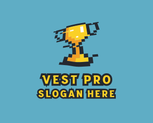 Tournament Trophy Pixel Gaming logo design