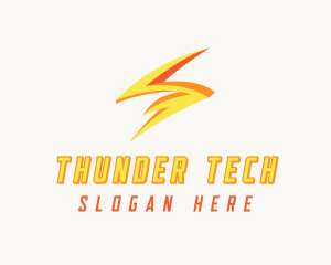 Thunder Lightning Electricity logo design