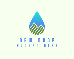 Mountain Water Drop logo design