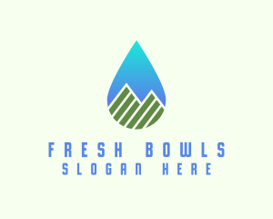 Mountain Water Drop logo design