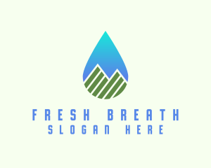 Mountain Water Drop logo design