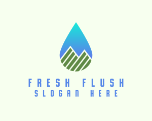 Mountain Water Drop logo design