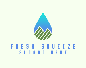 Mountain Water Drop logo design