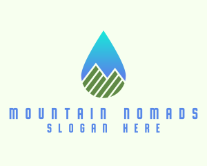 Mountain Water Drop logo design