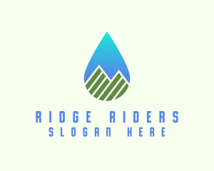 Mountain Water Drop logo design