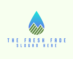 Mountain Water Drop logo design