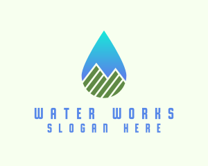 Mountain Water Drop logo design