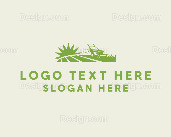 Lawn Mower Grass Field Logo